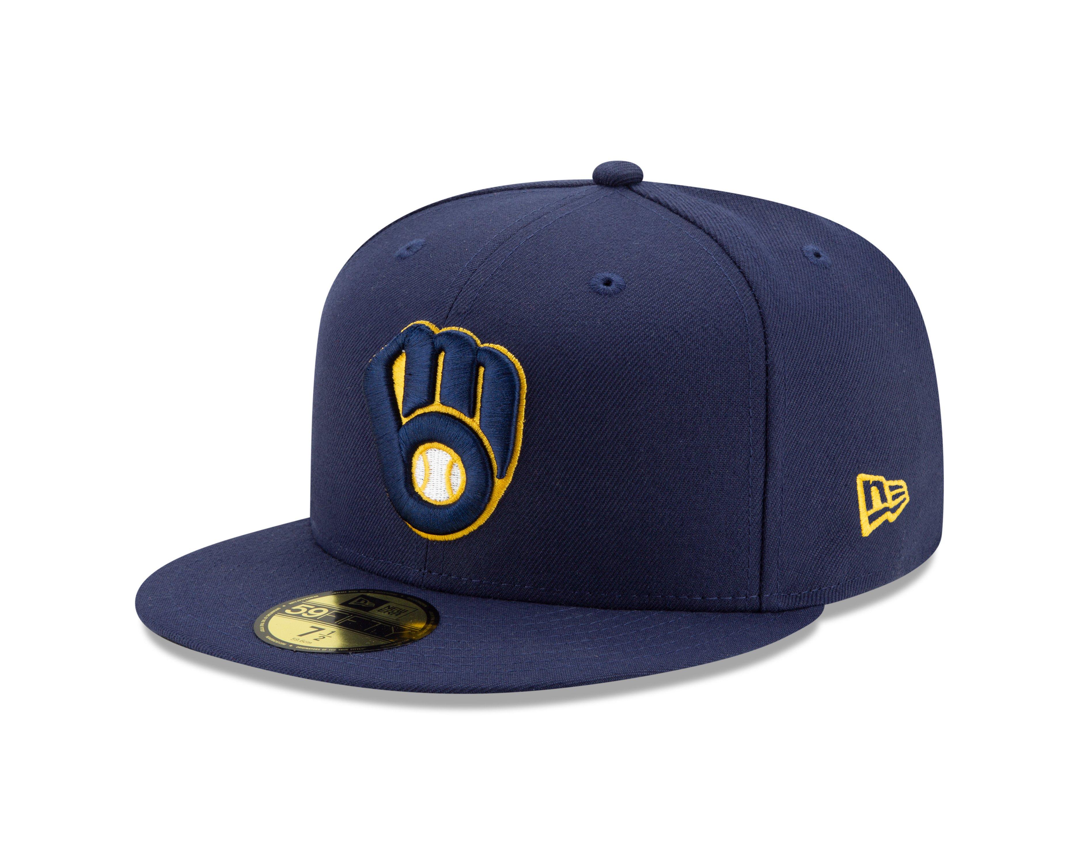 New Era Milwaukee Brewers 59FIFTY Authentic Collection Home Fitted Hat - Navy - NAVY